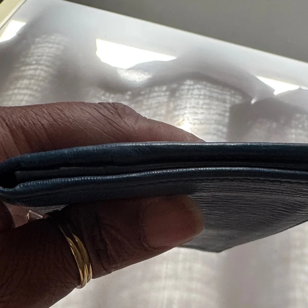 Salvatore Ferragamo Deep Navy Textured Leather Long Wallet